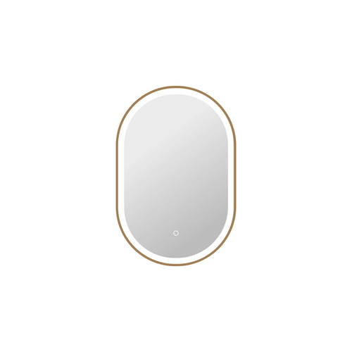 Elegant Furniture and Lighting 30 Inch Oval Led Front And Backlit Wall Mirror In Satin Gold (MRE6C2030SG)