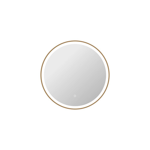 Elegant Furniture and Lighting 28 Round Led Front And Backlit Wall Mirror In Satin Gold (MRE6B28SG)