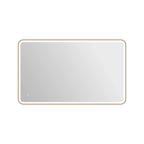 Elegant Furniture and Lighting 60 Round Led Front And Backlit Wall Mirror In Satin Gold (MRE6A3660SG)