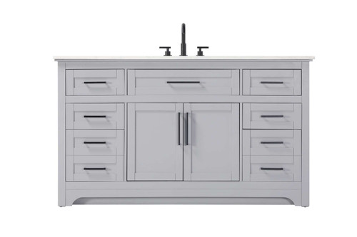 Elegant Furniture and Lighting 60 Inch Single Bathroom Vanity In Grey