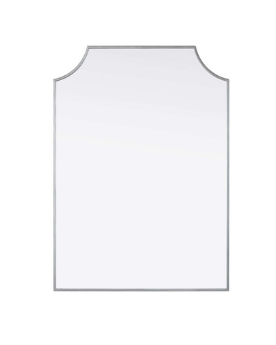 Elegant Furniture and Lighting Notched Metal Mirror 30X42 Inch In Silver (MR3B3042SIL)