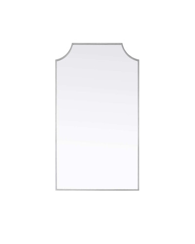 Elegant Furniture and Lighting Notched Metal Mirror 24X42 Inch In Silver (MR3B2442SIL)