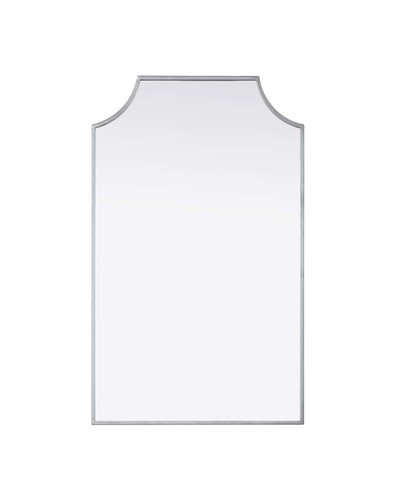 Elegant Furniture and Lighting Notched Metal Mirror 22X36 Inch In Silver (MR3B2236SIL)