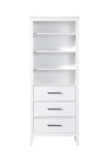 Elegant Furniture and Lighting 28 Inch Open Shelving Bath Storage Cabinet In White (SC293B28WH)