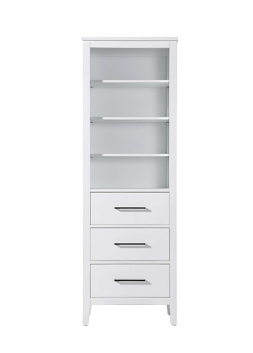 Elegant Furniture and Lighting 24 Inch Open Shelving Bath Storage Cabinet In White (SC293B24WH)
