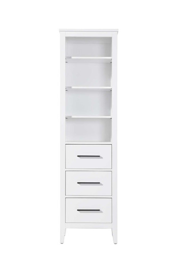 Elegant Furniture and Lighting 20 Inch Open Shelving Bath Storage Cabinet In White (SC293B20WH)