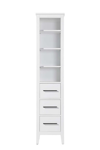 Elegant Furniture and Lighting 16 Inch Open Shelving Bath Storage Cabinet In White (SC293B16WH)