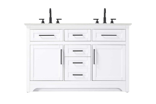 Elegant Furniture and Lighting 54 Inch Double Bathroom Vanity In White (VF85054DWH)