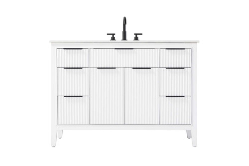 Elegant Furniture and Lighting 48 Inch Single Bathroom Vanity In White