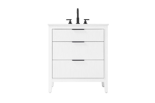 Elegant Furniture and Lighting 30 Inch Single Bathroom Vanity In White