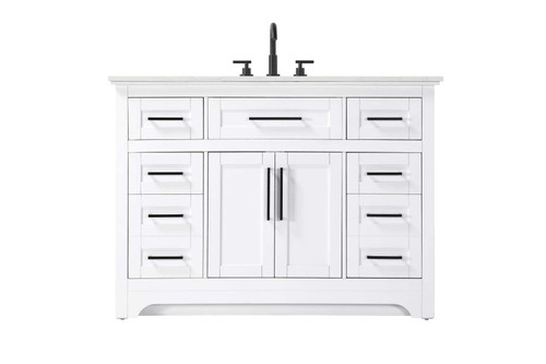Elegant Furniture and Lighting 48 Inch Single Bathroom Vanity In White