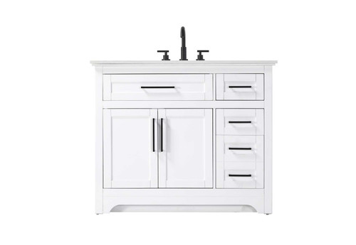Elegant Furniture and Lighting 42 Inch Single Bathroom Vanity In White