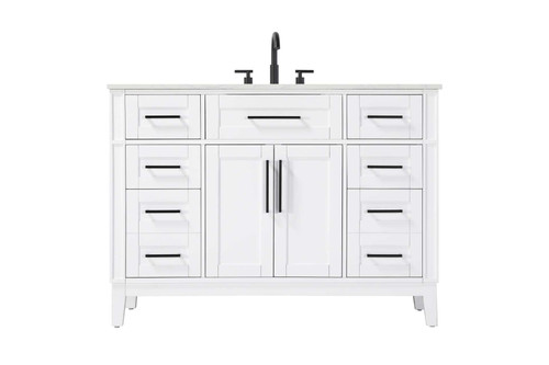 Elegant Furniture and Lighting 48 Inch Single Bathroom Vanity In Honey White
