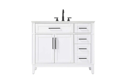 Elegant Furniture and Lighting 42 Inch Single Bathroom Vanity In Honey White