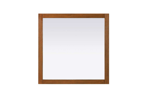 Elegant Furniture and Lighting Noah Square Wood Mirror 36 X 36 In Brandy Walnut (VM33636BW)