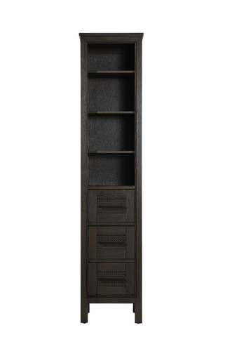 Elegant Furniture and Lighting 16 Inch Open Shelving Bath Storage Cabinet In Chocolate Oak (SC295B16CO)
