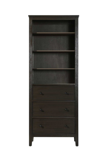 Elegant Furniture and Lighting 28 Inch Open Shelving Bath Storage Cabinet In Chocolate Oak (SC296B28CO)