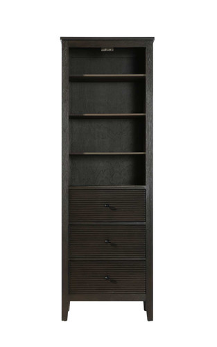 Elegant Furniture and Lighting 24 Inch Open Shelving Bath Storage Cabinet In Chocolate Oak (SC296B24CO)