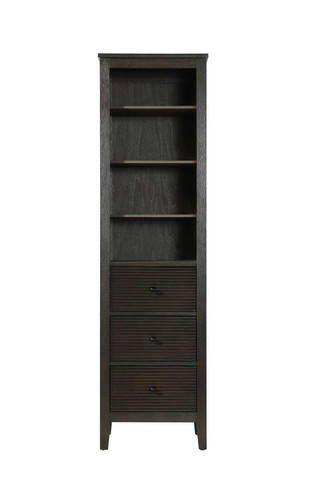 Elegant Furniture and Lighting 20 Inch Open Shelving Bath Storage Cabinet In Chocolate Oak (SC296B20CO)