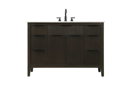Elegant Furniture and Lighting 48 Inch Single Bathroom Vanity In Chocolate Oak