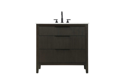 Elegant Furniture and Lighting 36 Inch Single Bathroom Vanity In Chocolate Oak