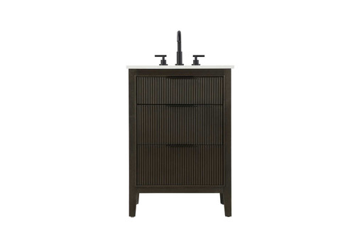 Elegant Furniture and Lighting 24 Inch Single Bathroom Vanity In Chocolate Oak