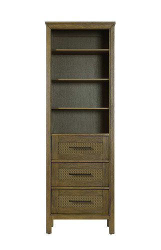 Elegant Furniture and Lighting 24 Inch Open Shelving Bath Storage Cabinet In Hazel Oak (SC295B24HO)