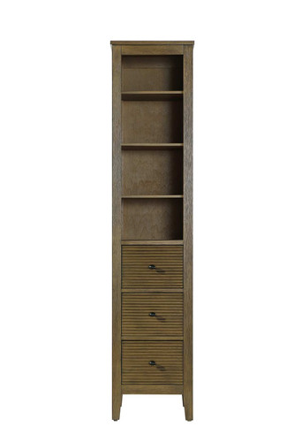Elegant Furniture and Lighting 16 Inch Open Shelving Bath Storage Cabinet In Hazel Oak (SC296B16HO)