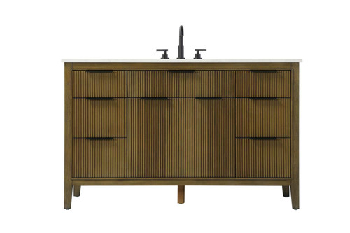 Elegant Furniture and Lighting 54 Inch Single Bathroom Vanity In Hazel Oak