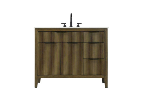 Elegant Furniture and Lighting 42 Inch Single Bathroom Vanity In Hazel Oak