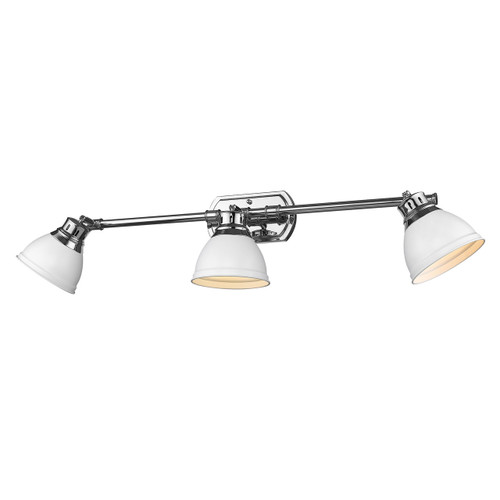 Duncan 3 Light Bath Vanity in Chrome (3602-VL3 CH-WHT)
