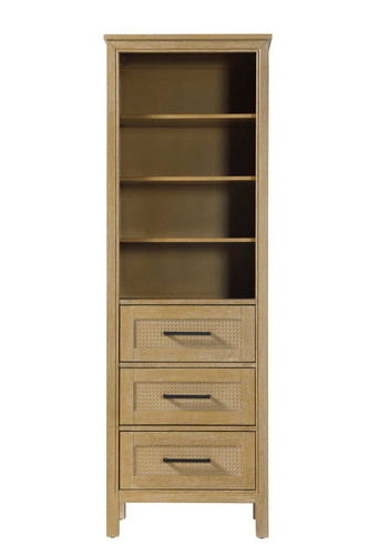 Elegant Furniture and Lighting 24 Inch Open Shelving Bath Storage Cabinet In Linen Oak (SC295B24LO)