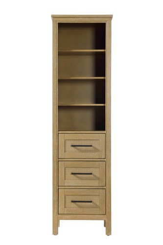 Elegant Furniture and Lighting 20 Inch Open Shelving Bath Storage Cabinet In Linen Oak (SC295B20LO)