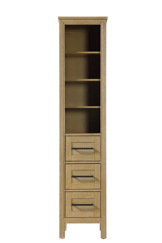 Elegant Furniture and Lighting 16 Inch Open Shelving Bath Storage Cabinet In Linen Oak (SC295B16LO)