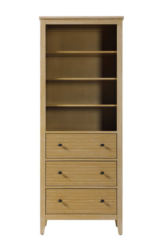 Elegant Furniture and Lighting 28 Inch Open Shelving Bath Storage Cabinet In Linen Oak (SC296B28LO)
