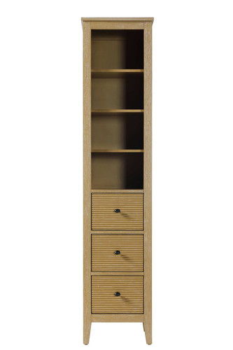 Elegant Furniture and Lighting 16 Inch Open Shelving Bath Storage Cabinet In Linen Oak (SC296B16LO)