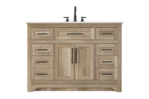 Elegant Furniture and Lighting 48 Inch Single Bathroom Vanity In Natural Oak (VF85048NT)