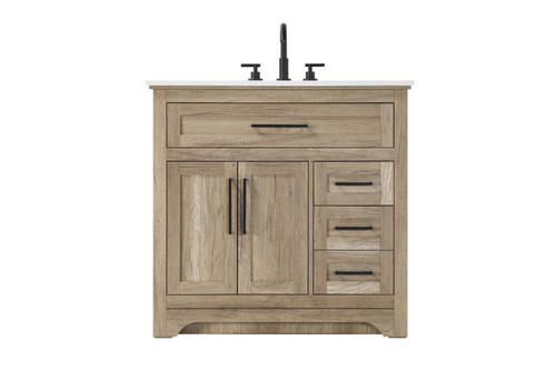 Elegant Furniture and Lighting 36 Inch Single Bathroom Vanity In Natural Oak (VF85036NT)