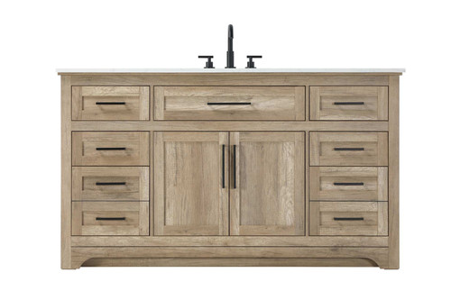 Elegant Furniture and Lighting 60 Inch Single Bathroom Vanity In Natural Oak (VF85060NT)