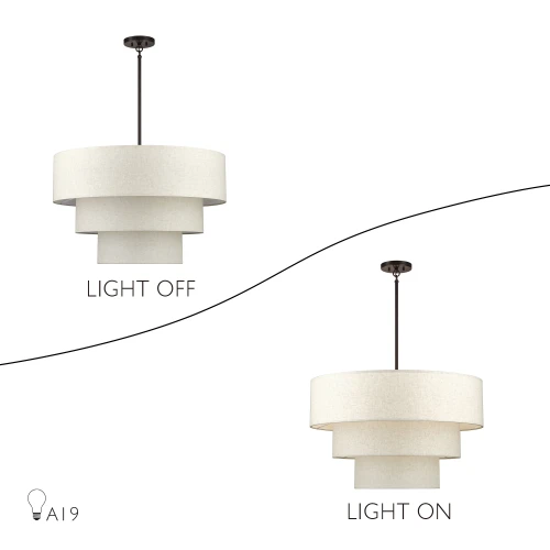 Manorwood 8 Light English Bronze Large Pendant Chandelier (41937-92)