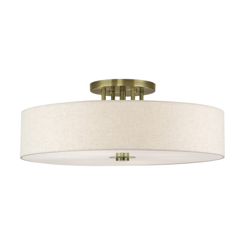 Monroe 6 Light Antique Brass Extra Large Semi-Flush (45848-01)