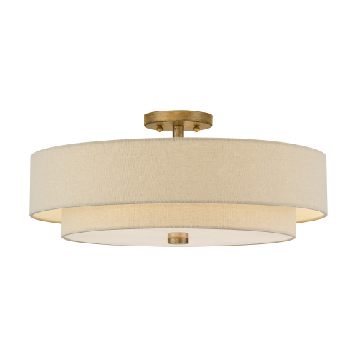 Bellingham 5 Light Antique Gold Leaf Extra Large Semi-Flush (58856-48)