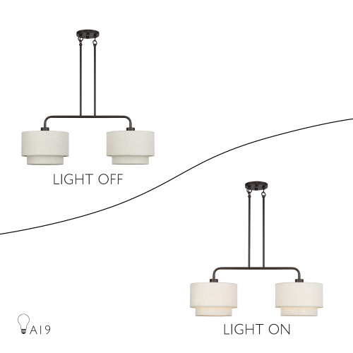 Manorwood 2 Light English Bronze Large Linear Chandelier (41942-92)