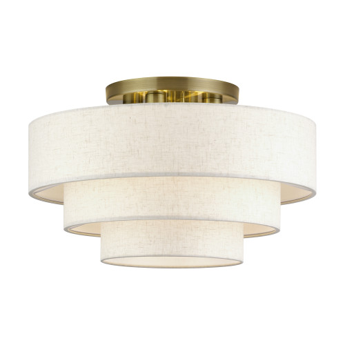 Manorwood 4 Light Antique Brass Extra Large Semi-Flush (41946-01)