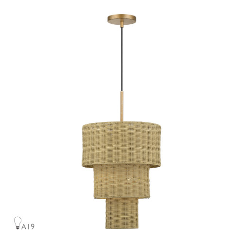 Weavington 2 Light Antique Gold Leaf Pendant (60595-48)