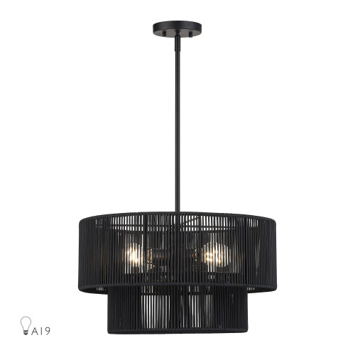 Acordia 4 Light Black Pendant Chandelier (60244-04)
