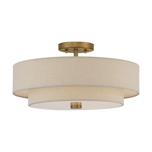 Bellingham 4 Light Antique Gold Leaf Large Semi-Flush (58855-48)