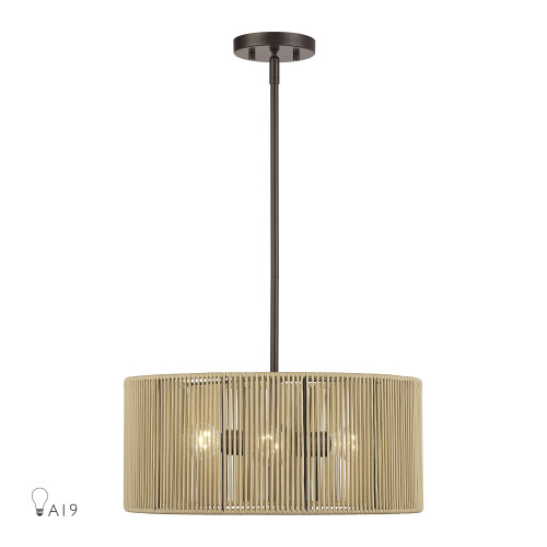 Acordia 3 Light English Bronze Pendant Chandelier (53153-92)
