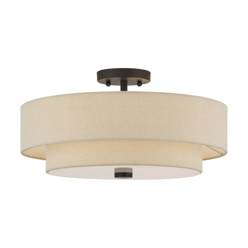 Bellingham 4 Light Antique Gold Leaf Large Semi-Flush (58855-07)