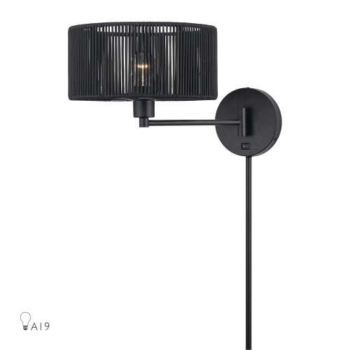 Acordia 1 Light Black Swing Arm Wall Lamp (60237-04)